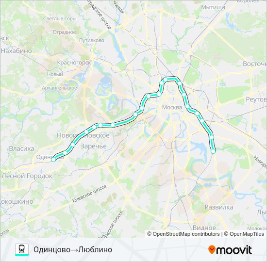 КУРСКОЕ НАПРАВЛЕНИЕ Train Line Map
