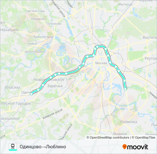 КУРСКОЕ НАПРАВЛЕНИЕ Train Line Map