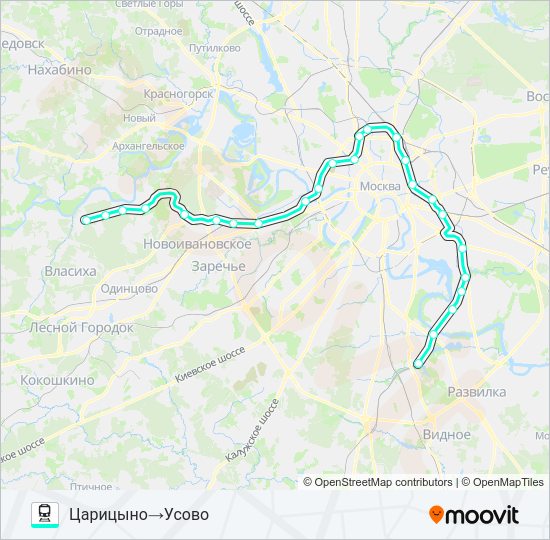 КУРСКОЕ НАПРАВЛЕНИЕ Train Line Map
