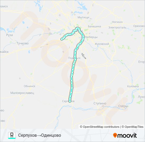 Поезд КУРСКОЕ НАПРАВЛЕНИЕ: карта маршрута