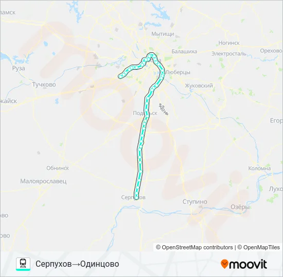 КУРСКОЕ НАПРАВЛЕНИЕ Train Line Map