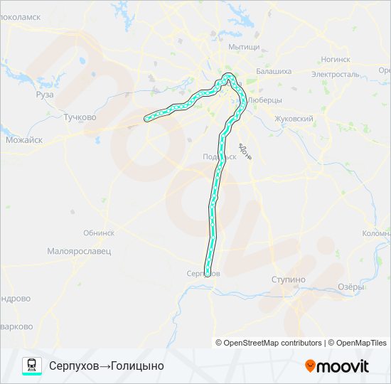 КУРСКОЕ НАПРАВЛЕНИЕ Train Line Map