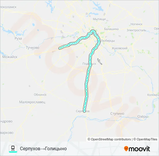 КУРСКОЕ НАПРАВЛЕНИЕ Train Line Map