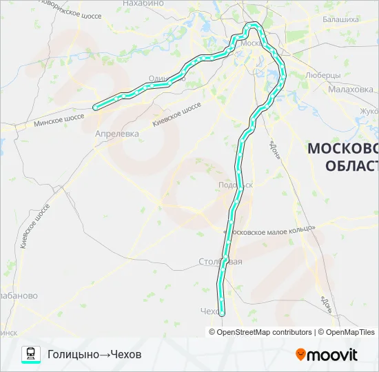 КУРСКОЕ НАПРАВЛЕНИЕ Train Line Map