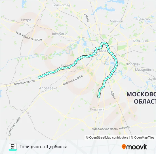 КУРСКОЕ НАПРАВЛЕНИЕ Train Line Map