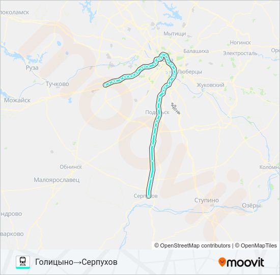 Поезд КУРСКОЕ НАПРАВЛЕНИЕ: карта маршрута