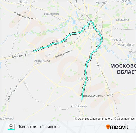 КУРСКОЕ НАПРАВЛЕНИЕ train Line Map