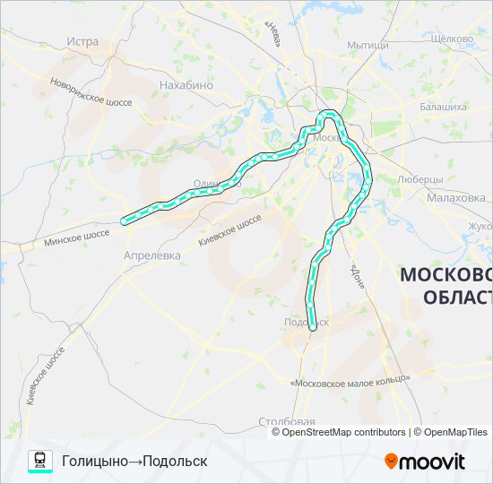 КУРСКОЕ НАПРАВЛЕНИЕ train Line Map