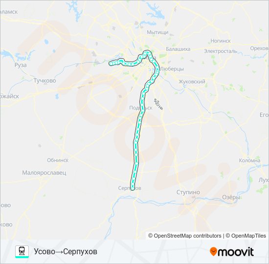 Поезд КУРСКОЕ НАПРАВЛЕНИЕ: карта маршрута