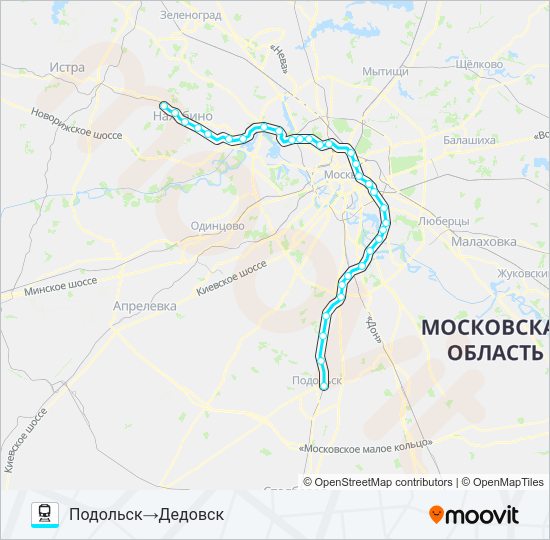 Поезд РИЖСКОЕ НАПРАВЛЕНИЕ: карта маршрута