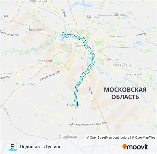Поезд РИЖСКОЕ НАПРАВЛЕНИЕ: карта маршрута