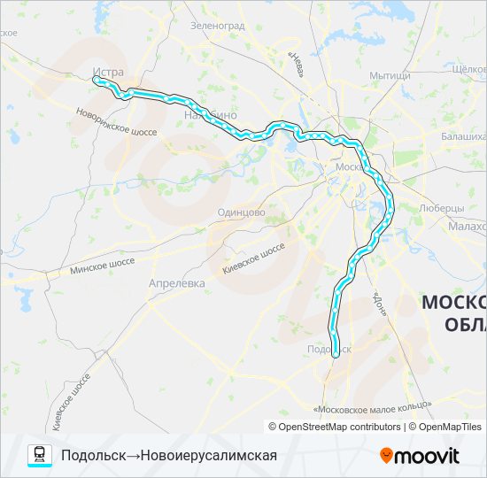 Поезд РИЖСКОЕ НАПРАВЛЕНИЕ: карта маршрута