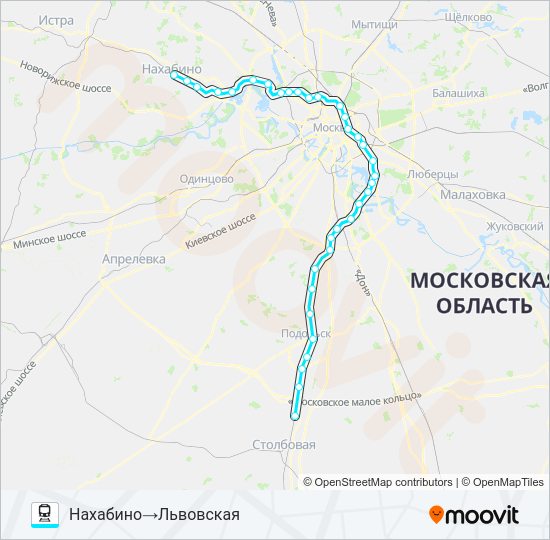 Поезд РИЖСКОЕ НАПРАВЛЕНИЕ: карта маршрута