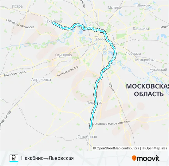 Поезд РИЖСКОЕ НАПРАВЛЕНИЕ: карта маршрута