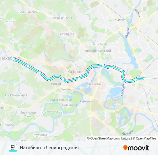 РИЖСКОЕ НАПРАВЛЕНИЕ Train Line Map