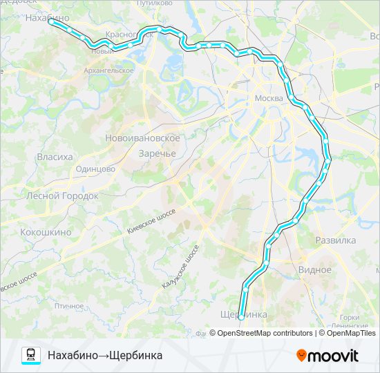 Поезд РИЖСКОЕ НАПРАВЛЕНИЕ: карта маршрута