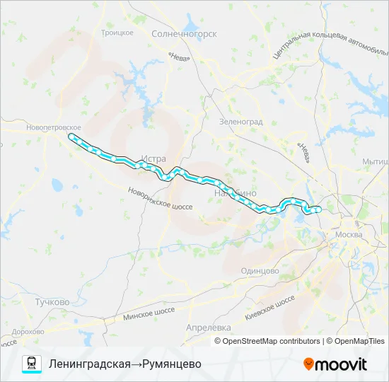 РИЖСКОЕ НАПРАВЛЕНИЕ Train Line Map