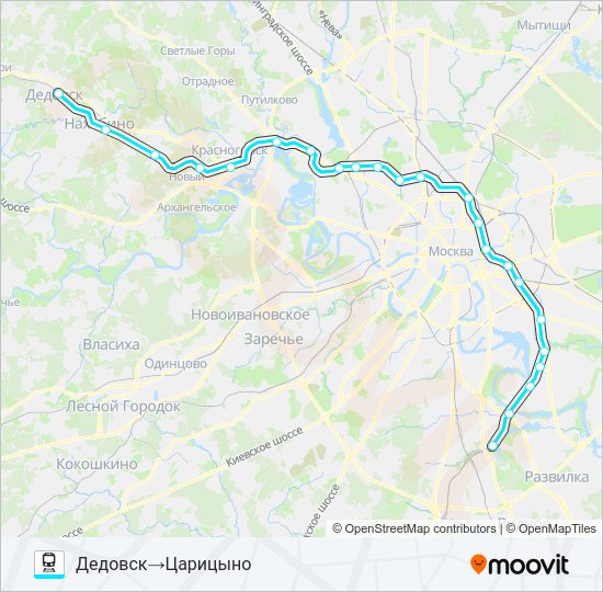 Поезд РИЖСКОЕ НАПРАВЛЕНИЕ: карта маршрута