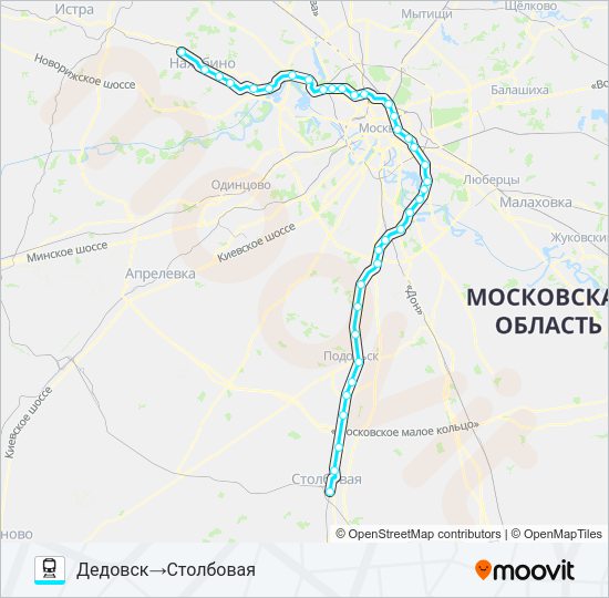 Поезд РИЖСКОЕ НАПРАВЛЕНИЕ: карта маршрута