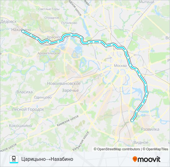 Поезд РИЖСКОЕ НАПРАВЛЕНИЕ: карта маршрута