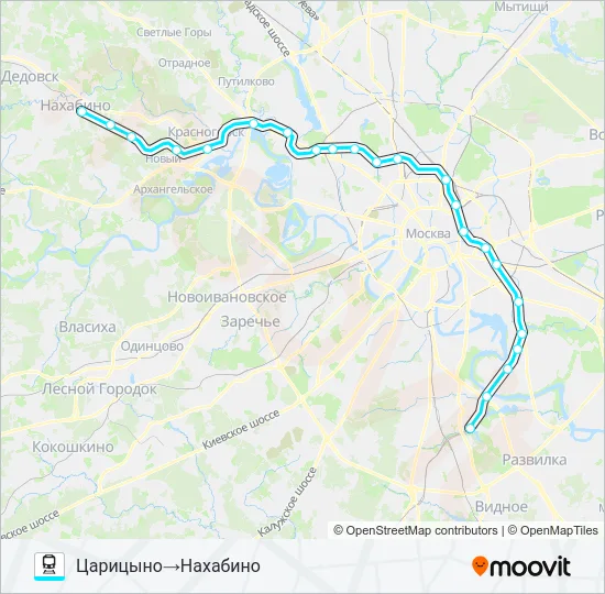 Поезд РИЖСКОЕ НАПРАВЛЕНИЕ: карта маршрута
