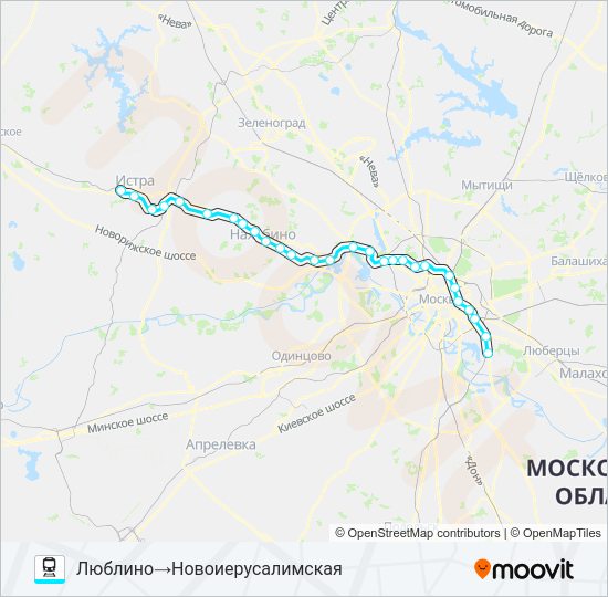 Поезд РИЖСКОЕ НАПРАВЛЕНИЕ: карта маршрута