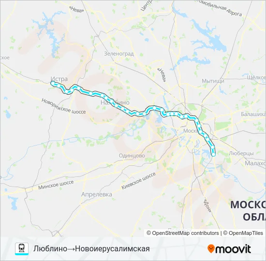 РИЖСКОЕ НАПРАВЛЕНИЕ Train Line Map
