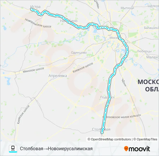 Поезд РИЖСКОЕ НАПРАВЛЕНИЕ: карта маршрута