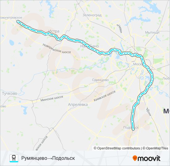 Поезд РИЖСКОЕ НАПРАВЛЕНИЕ: карта маршрута