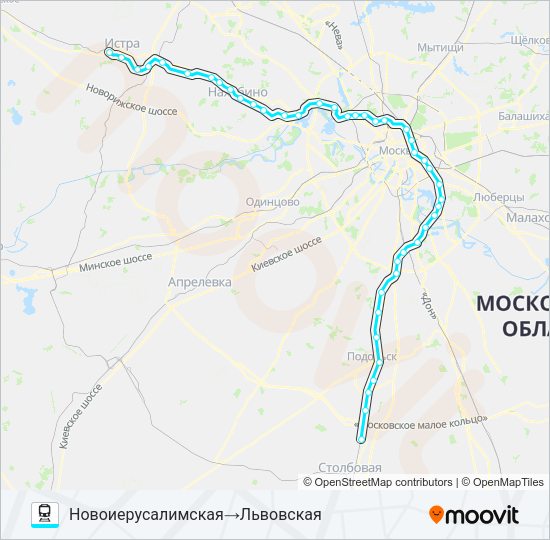 Поезд РИЖСКОЕ НАПРАВЛЕНИЕ: карта маршрута