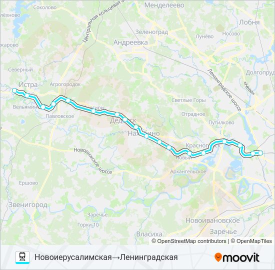 РИЖСКОЕ НАПРАВЛЕНИЕ Train Line Map