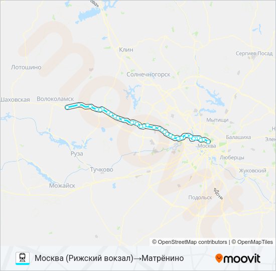 РИЖСКОЕ НАПРАВЛЕНИЕ Train Line Map