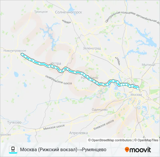 РИЖСКОЕ НАПРАВЛЕНИЕ Train Line Map