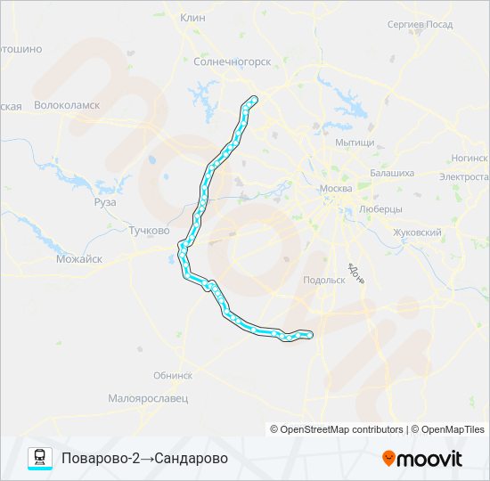 Поезд РИЖСКОЕ НАПРАВЛЕНИЕ: карта маршрута