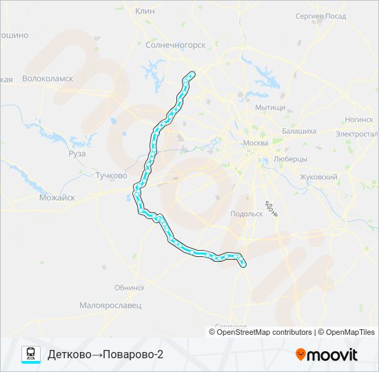 Поезд РИЖСКОЕ НАПРАВЛЕНИЕ: карта маршрута