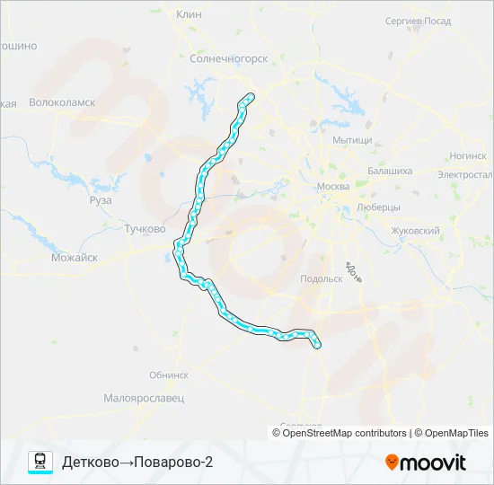 Поезд РИЖСКОЕ НАПРАВЛЕНИЕ: карта маршрута