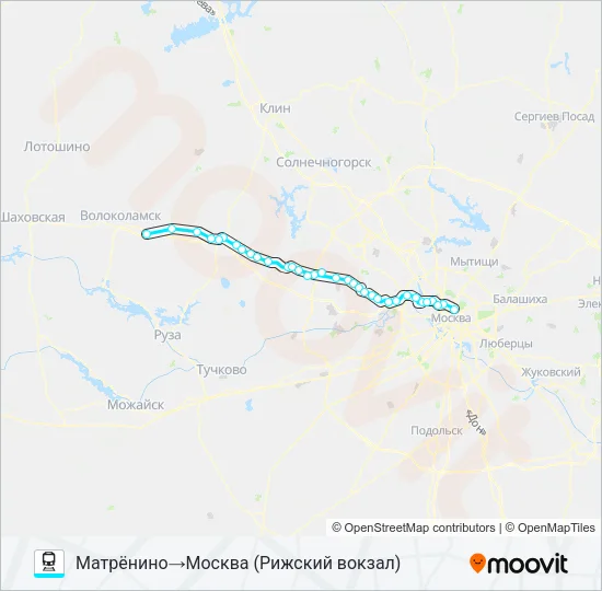 РИЖСКОЕ НАПРАВЛЕНИЕ Train Line Map
