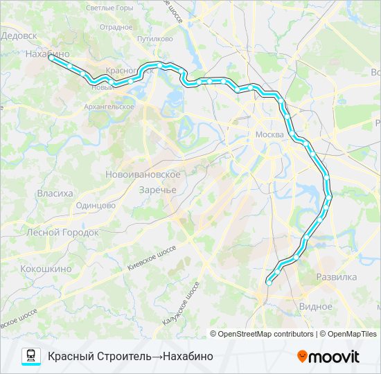 Поезд РИЖСКОЕ НАПРАВЛЕНИЕ: карта маршрута