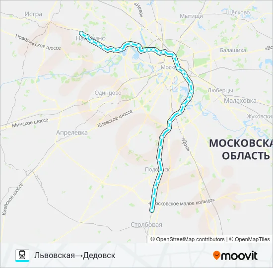 РИЖСКОЕ НАПРАВЛЕНИЕ Train Line Map