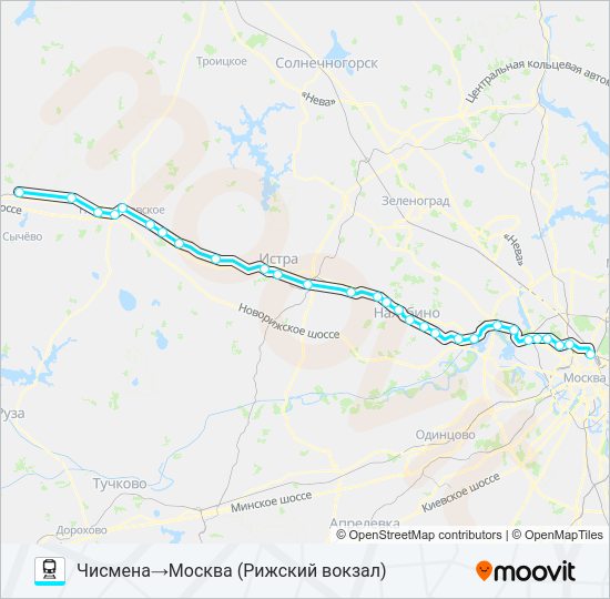 РИЖСКОЕ НАПРАВЛЕНИЕ Train Line Map