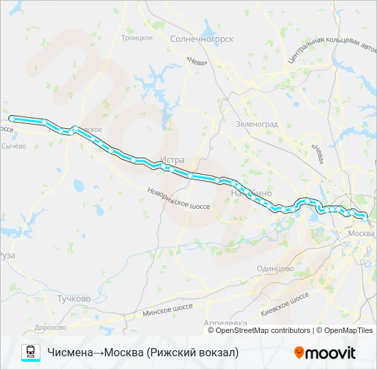 РИЖСКОЕ НАПРАВЛЕНИЕ Train Line Map