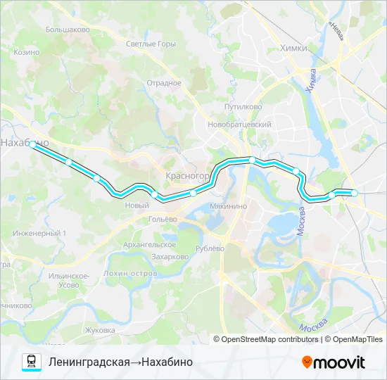 РИЖСКОЕ НАПРАВЛЕНИЕ Train Line Map