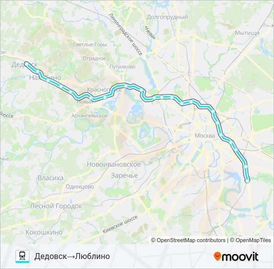 Поезд РИЖСКОЕ НАПРАВЛЕНИЕ: карта маршрута