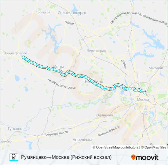 РИЖСКОЕ НАПРАВЛЕНИЕ Train Line Map