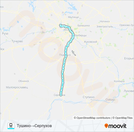 Поезд РИЖСКОЕ НАПРАВЛЕНИЕ: карта маршрута