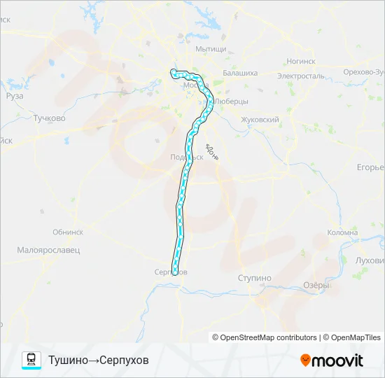 Поезд РИЖСКОЕ НАПРАВЛЕНИЕ: карта маршрута