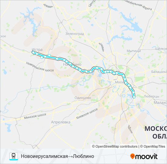 Поезд РИЖСКОЕ НАПРАВЛЕНИЕ: карта маршрута