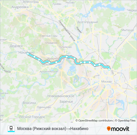 РИЖСКОЕ НАПРАВЛЕНИЕ Train Line Map