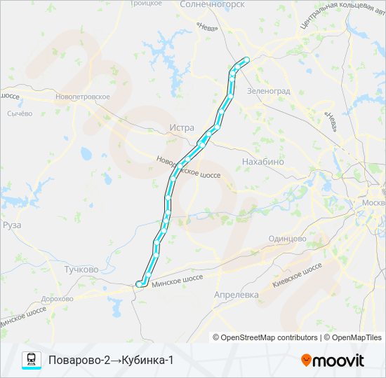 Поезд РИЖСКОЕ НАПРАВЛЕНИЕ: карта маршрута