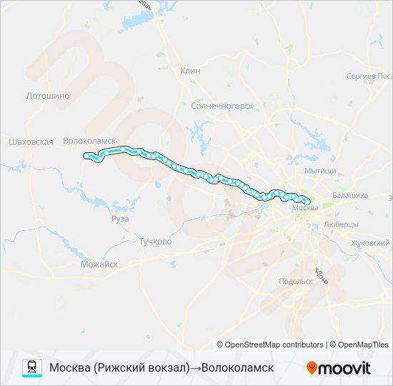 РИЖСКОЕ НАПРАВЛЕНИЕ Train Line Map